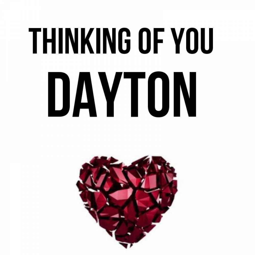 Greetings card с именем, Dayton Thinking of you рубиновое 1 Greetings with text for free download 