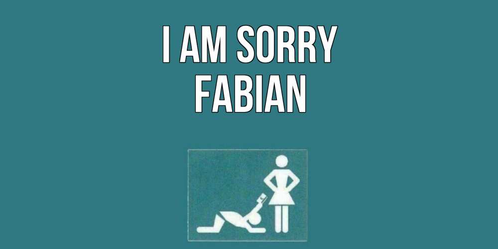 Greetings card с именем, Fabian I am sorry прости Greetings with text for free download 