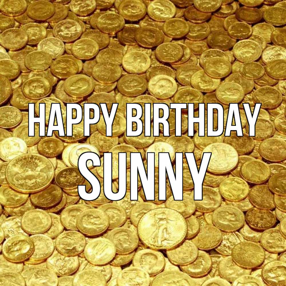 Greetings card с именем, Sunny Happy Birthday с пожеланием разбогатеть Greetings with text for free download 