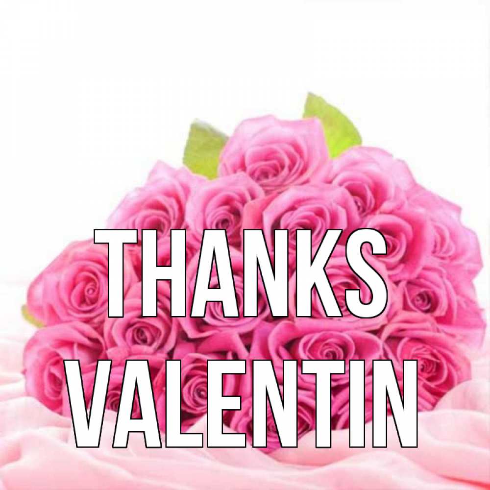 Greetings card с именем, Valentin Thanks розовые розы с подписью Greetings with text for free download 