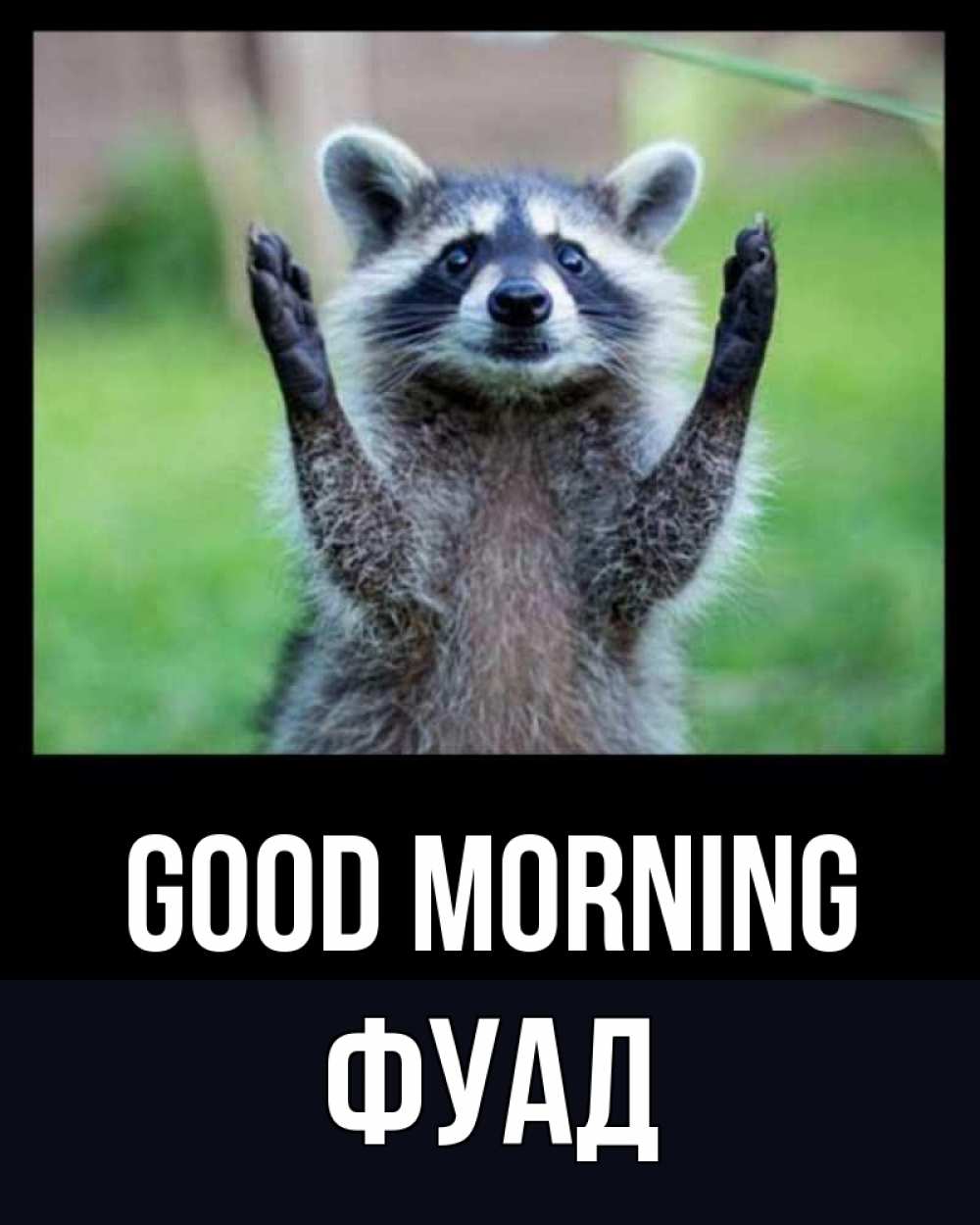 Greetings card с именем, Фуад Good morning хорошее настроение утречком Greetings with text for free download 