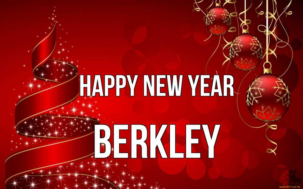 Greetings card с именем, Berkley Happy New Year новый год Greetings with text for free download 