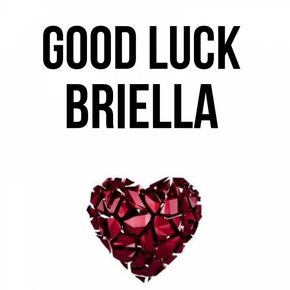 Greetings card с именем, Briella Good luck бордовое из кристаллов  1 Greetings with text for free download 