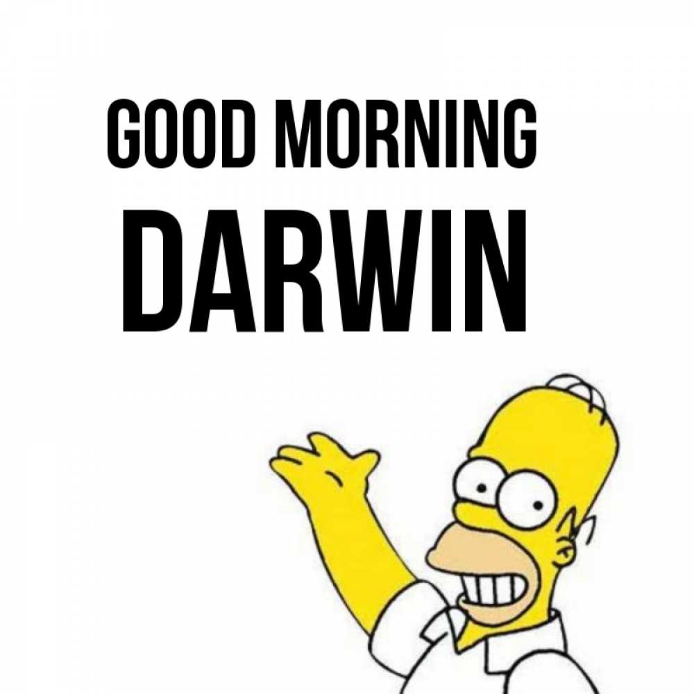 Greetings card с именем, Darwin Good morning открытки с пожеланиями Greetings with text for free download 