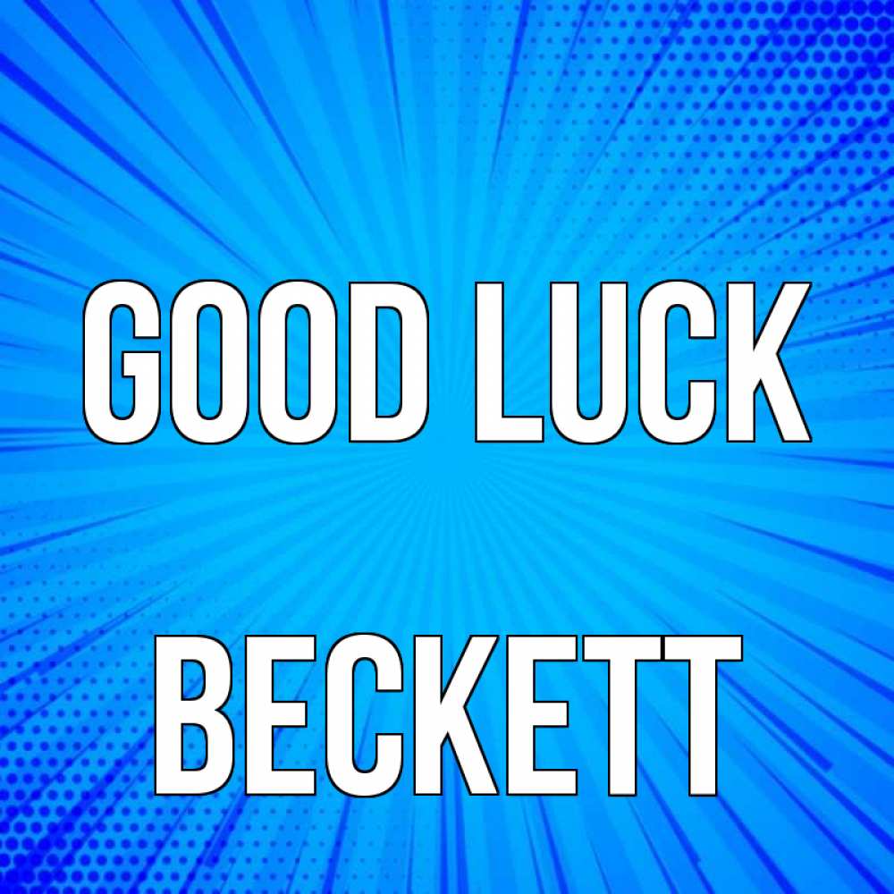 Greetings card с именем, Beckett Good luck на удачу Greetings with text for free download 