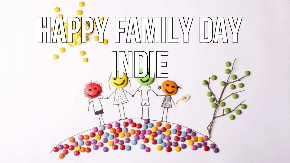 Greetings card с именем, Indie happy family day с днем семьи Greetings with text for free download 