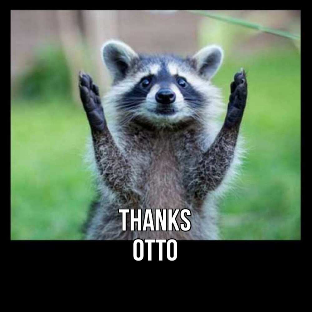 Greetings card с именем, Otto Thanks милые животные Greetings with text for free download 