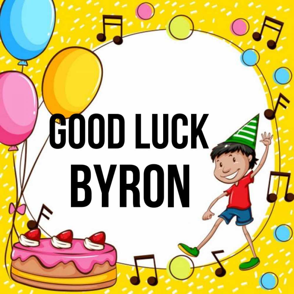 Greetings card с именем, Byron Good luck открытка 1 Greetings with text for free download 