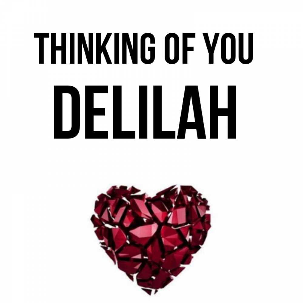 Greetings card с именем, Delilah Thinking of you рубиновое 1 Greetings with text for free download 