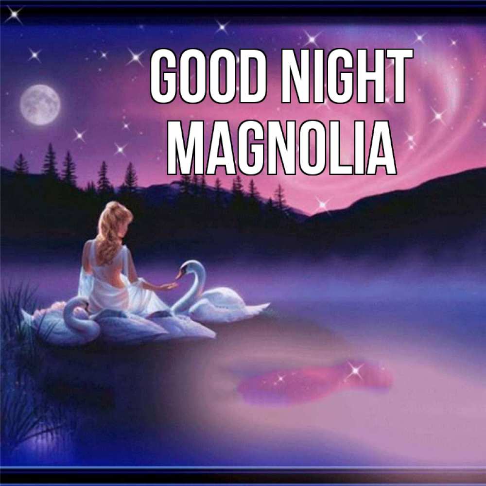 Greetings card с именем, Magnolia Good night луна Greetings with text for free download 