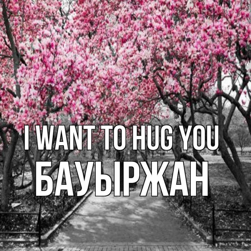 Greetings card с именем, Бауыржан I want to hug you обработанное фото Greetings with text for free download 