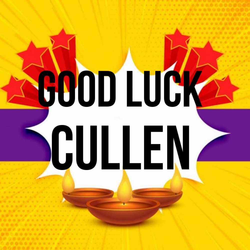 Greetings card с именем, Cullen Good luck векторное изображение Greetings with text for free download 