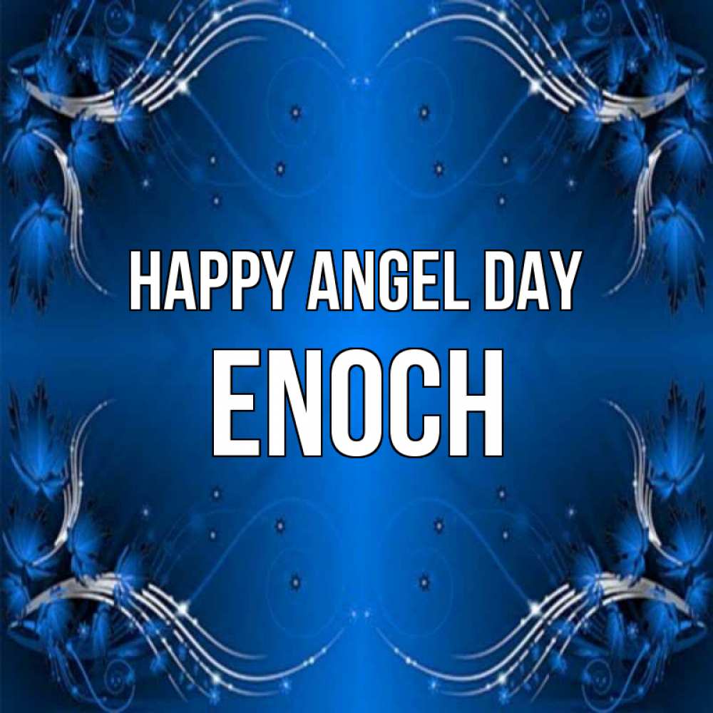 Greetings card с именем, Enoch happy angel day красивая рамочка с узорами Greetings with text for free download 