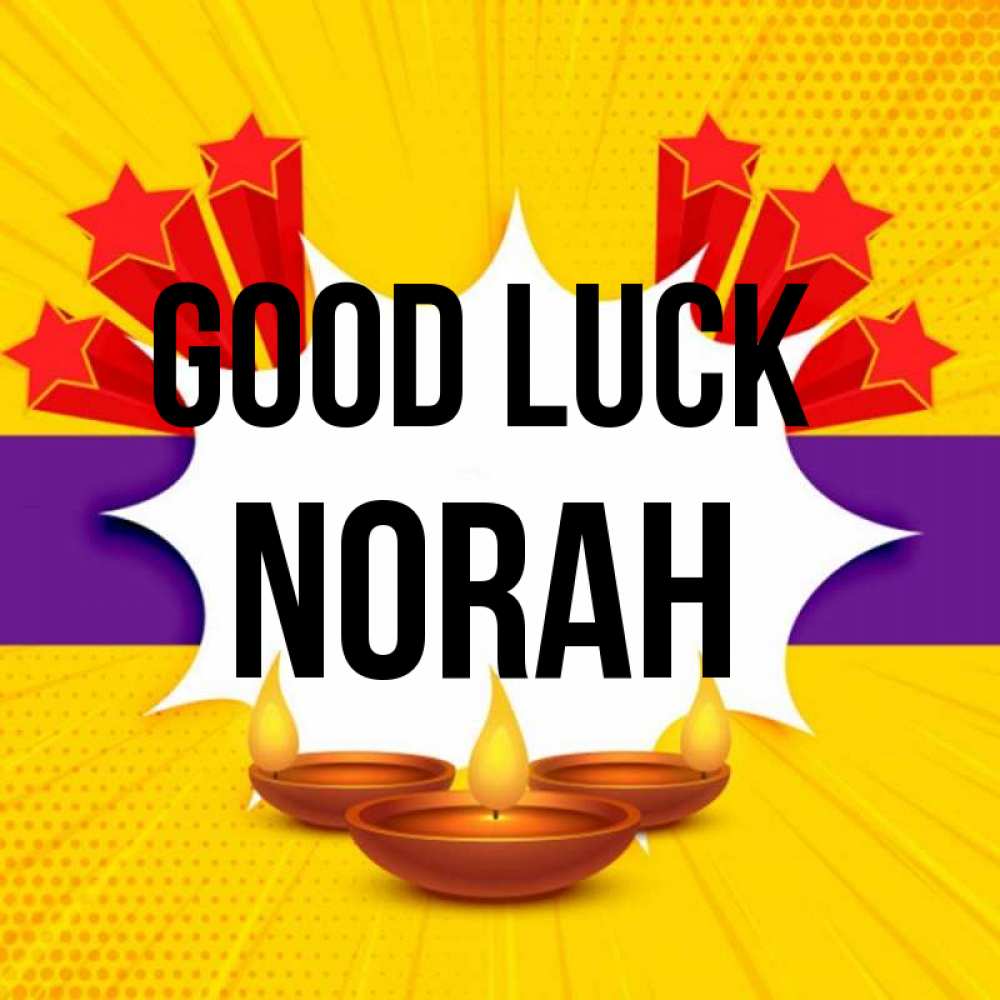 Greetings card с именем, Norah Good luck векторное изображение Greetings with text for free download 