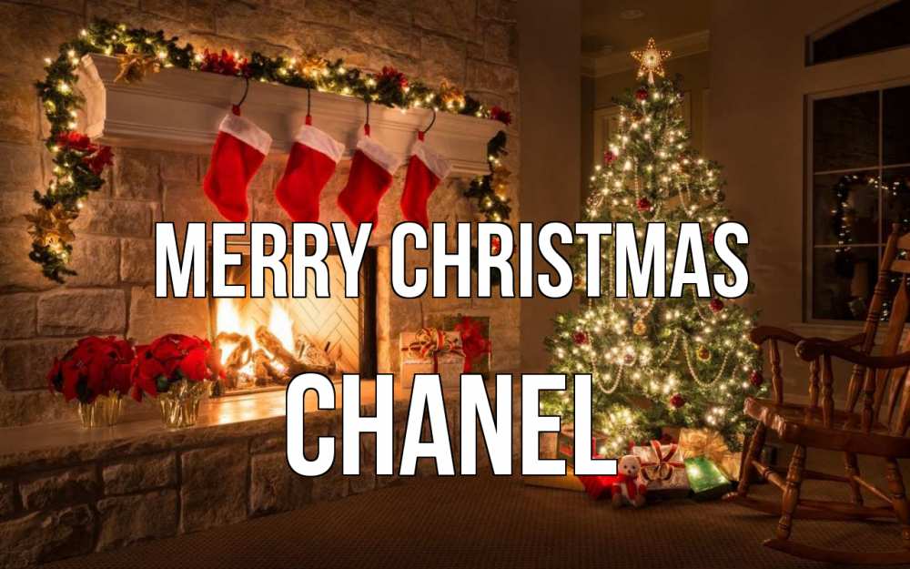 Greetings card с именем, Chanel Merry Christmas рождество Greetings with text for free download 