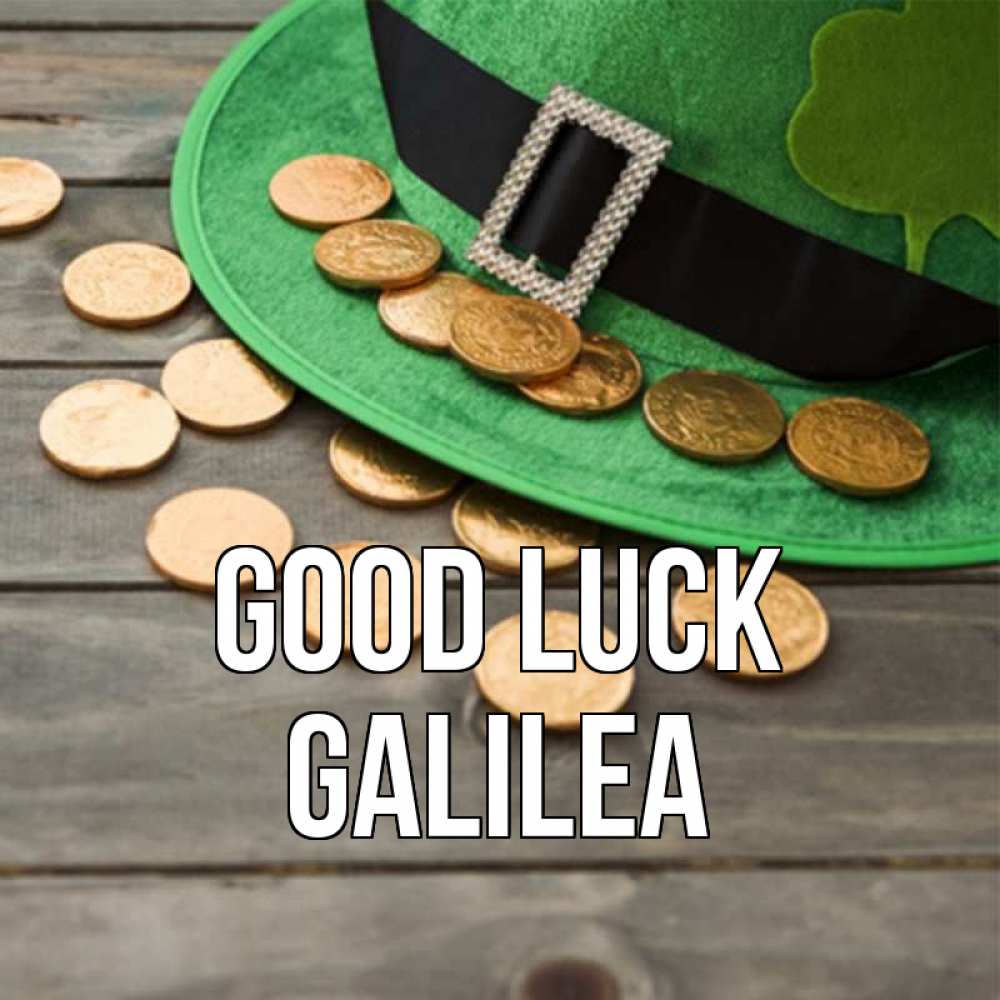 Greetings card с именем, Galilea Good luck монеты Greetings with text for free download 