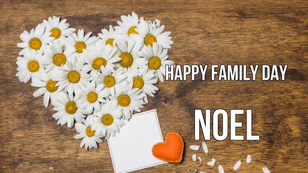 Greetings card с именем, Noel happy family day с днем семьи Greetings with text for free download 
