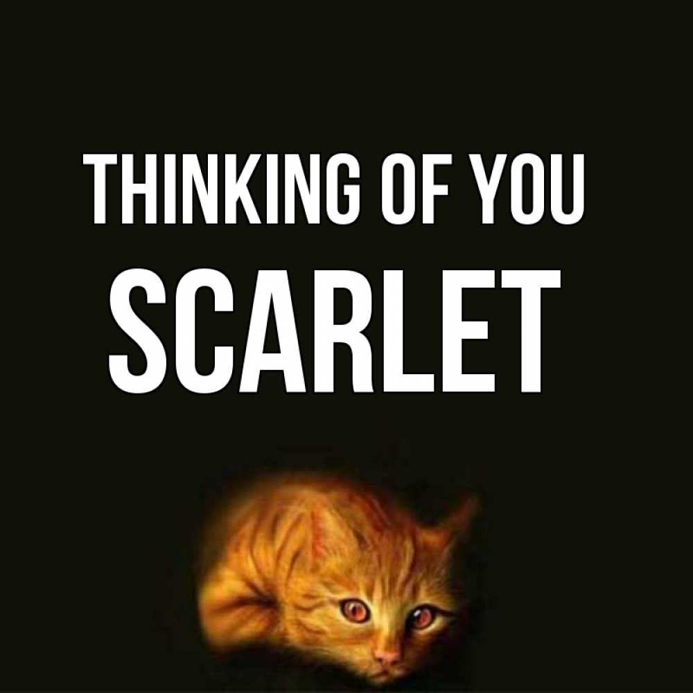 Greetings card с именем, Scarlet Thinking of you рыжий Greetings with text for free download 