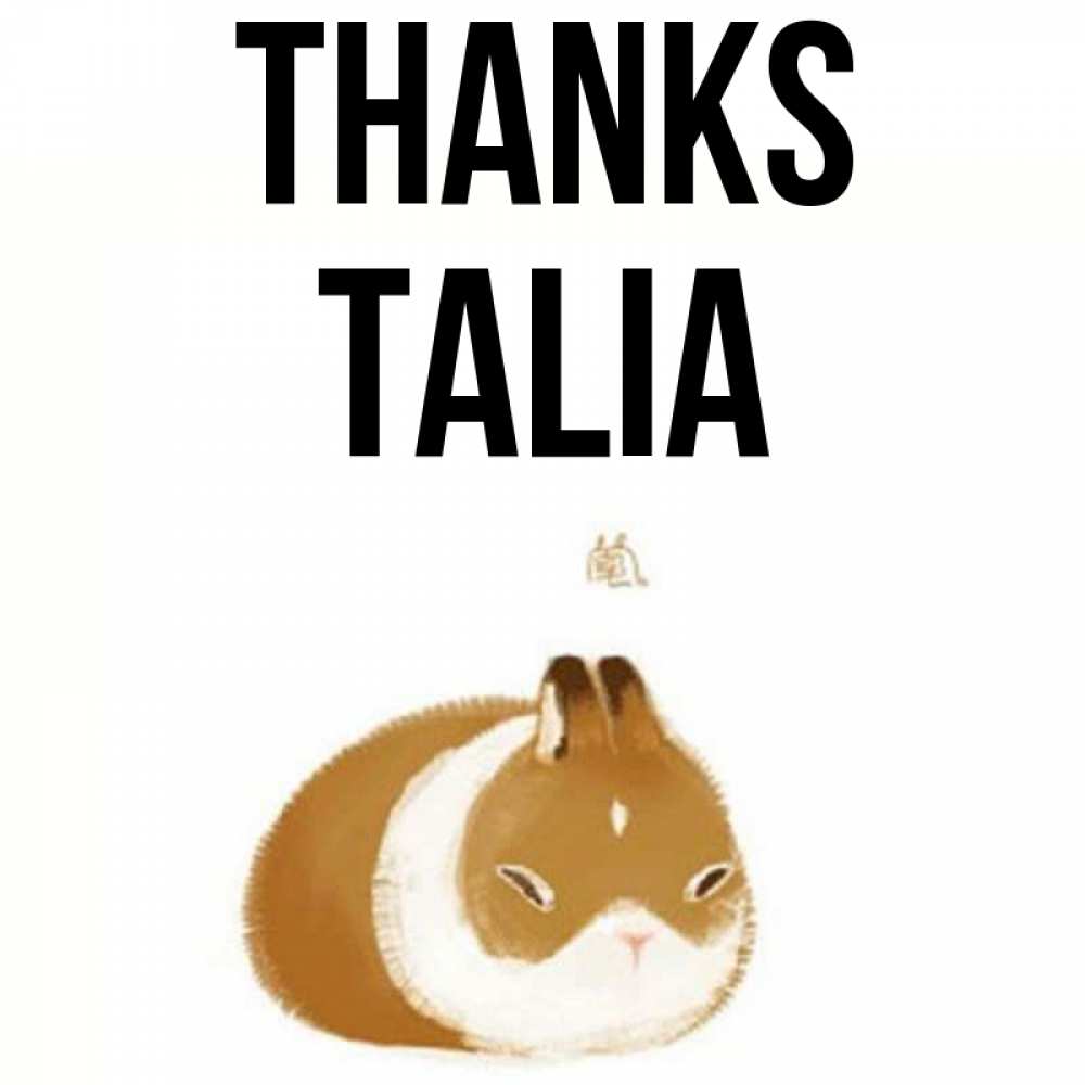 Greetings card с именем, Talia Thanks коричнево белый домашний питомец Greetings with text for free download 