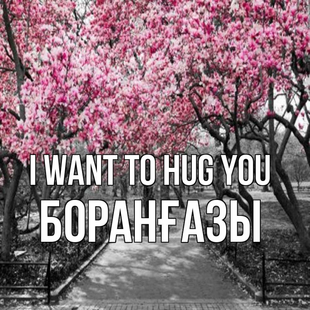 Greetings card с именем, Боранғазы I want to hug you обработанное фото Greetings with text for free download 