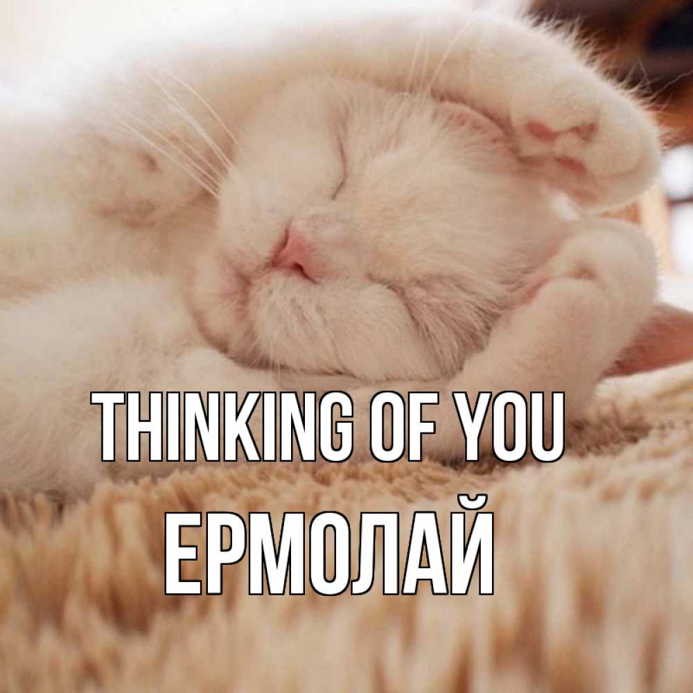 Greetings card с именем, Ермолай Thinking of you для любимой девушки милота Greetings with text for free download 