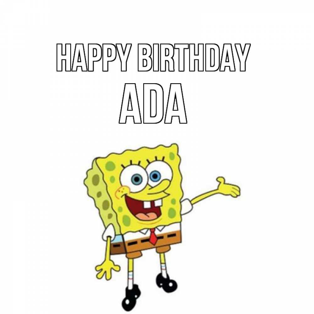 Greetings card с именем, Ada Happy Birthday веселые Greetings with text for free download 