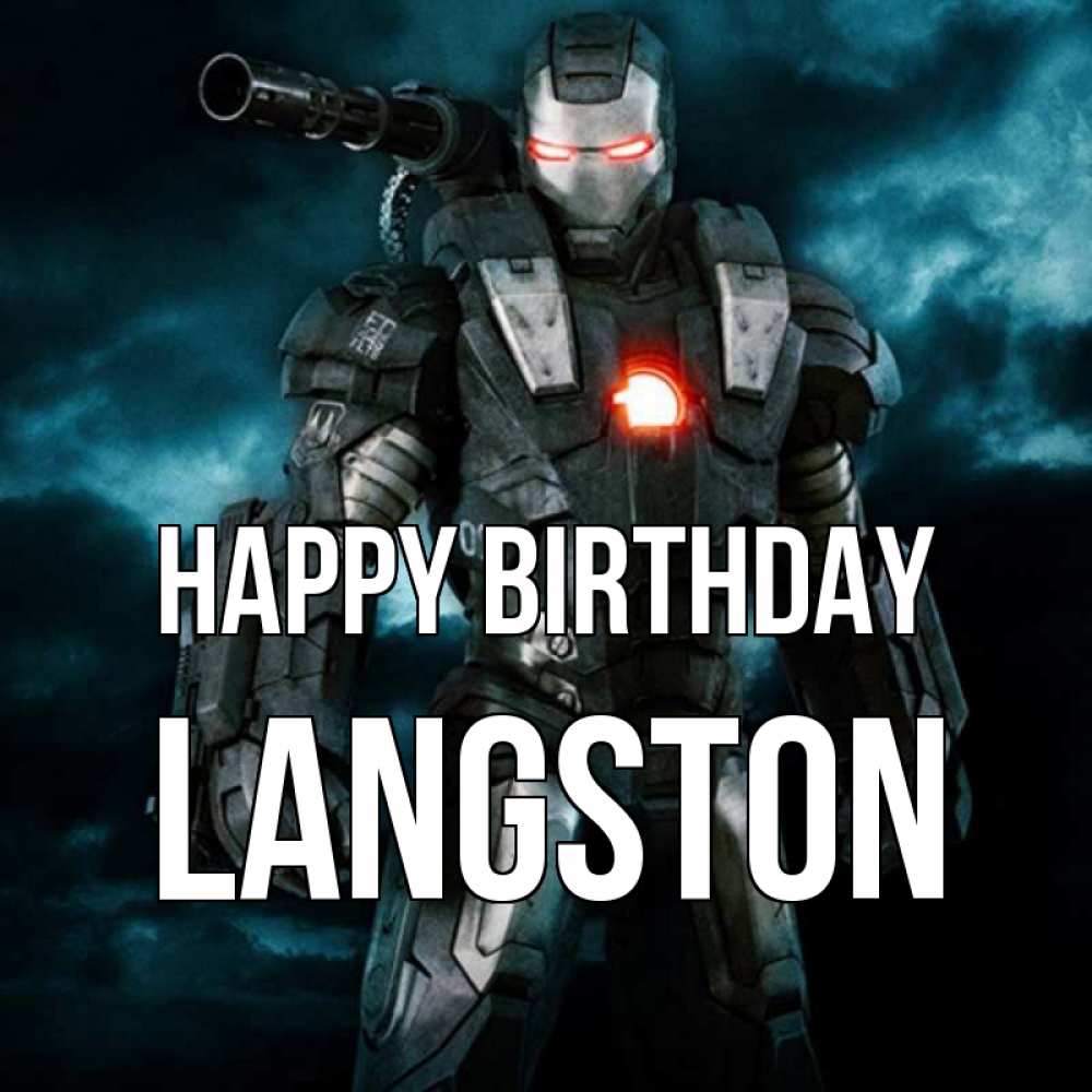 Greetings card с именем, Langston Happy Birthday марвел супергерой в новом костюме Greetings with text for free download 