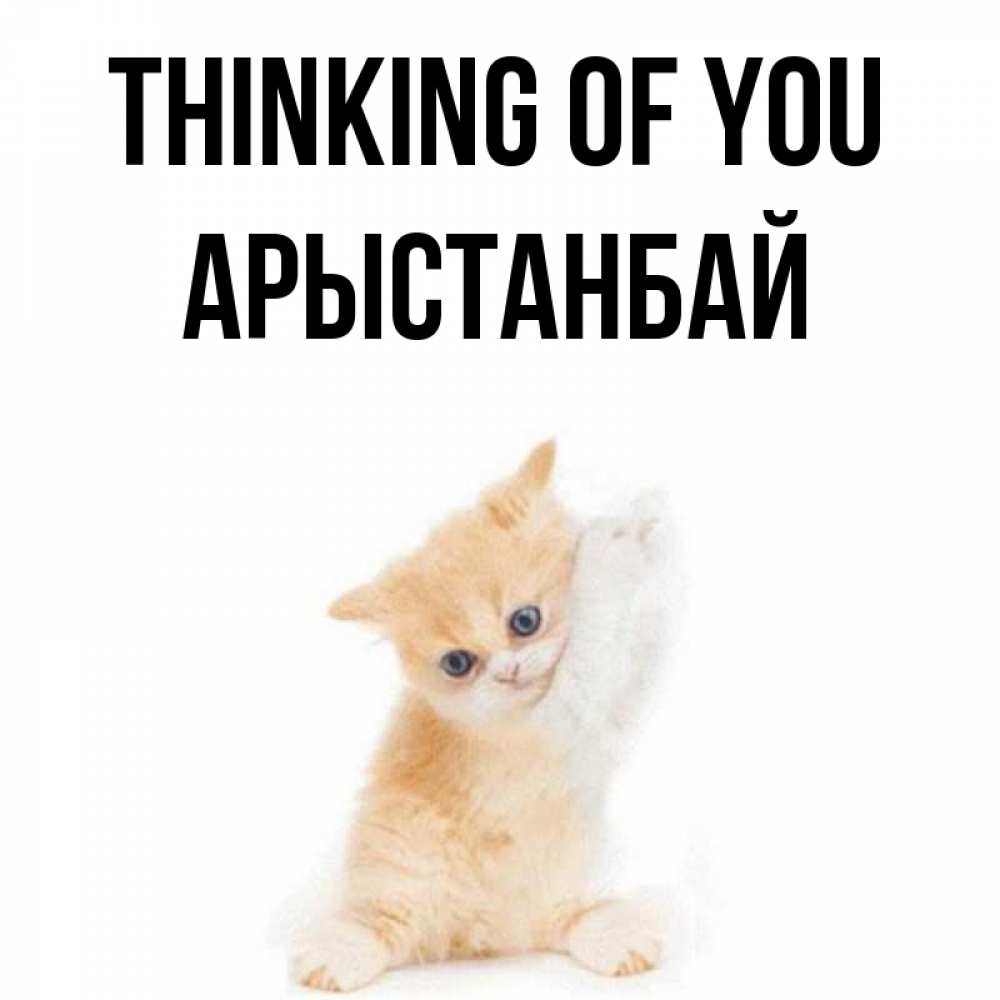 Greetings card с именем, Арыстанбай Thinking of you зверушки и милота Greetings with text for free download 