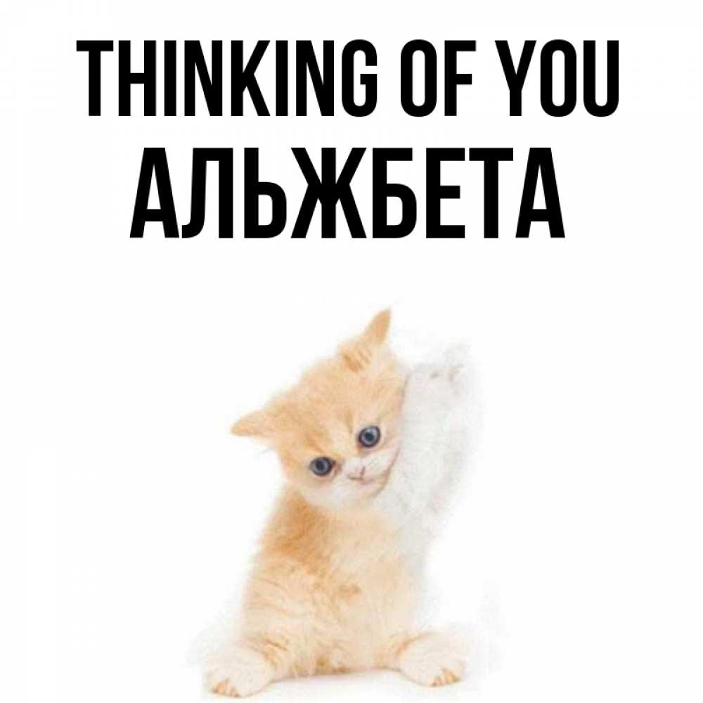Greetings card с именем, Альжбета Thinking of you зверушки и милота Greetings with text for free download 
