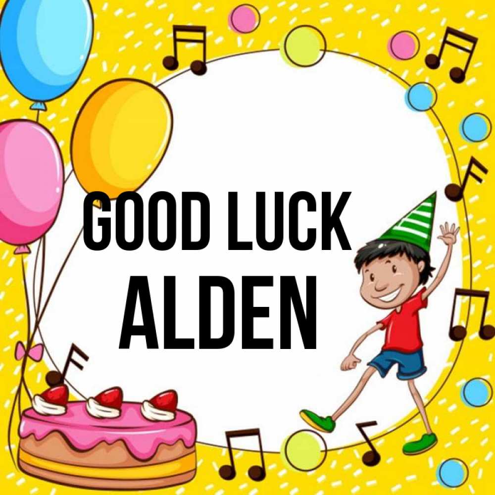 Greetings card с именем, Alden Good luck открытка 1 Greetings with text for free download 