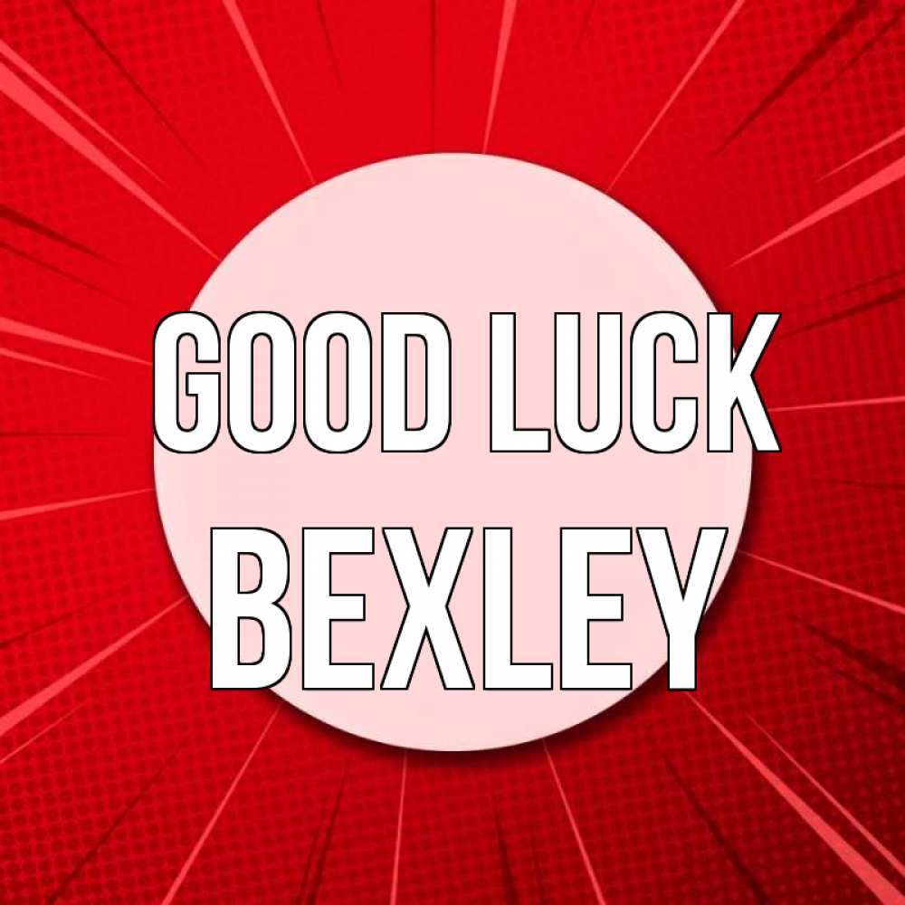 Greetings card с именем, Bexley Good luck розовая кнопка Greetings with text for free download 