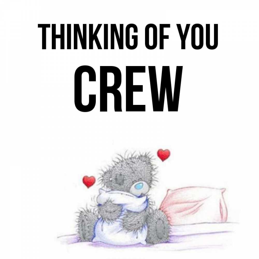 Greetings card с именем, Crew Thinking of you мишка на кровати Greetings with text for free download 