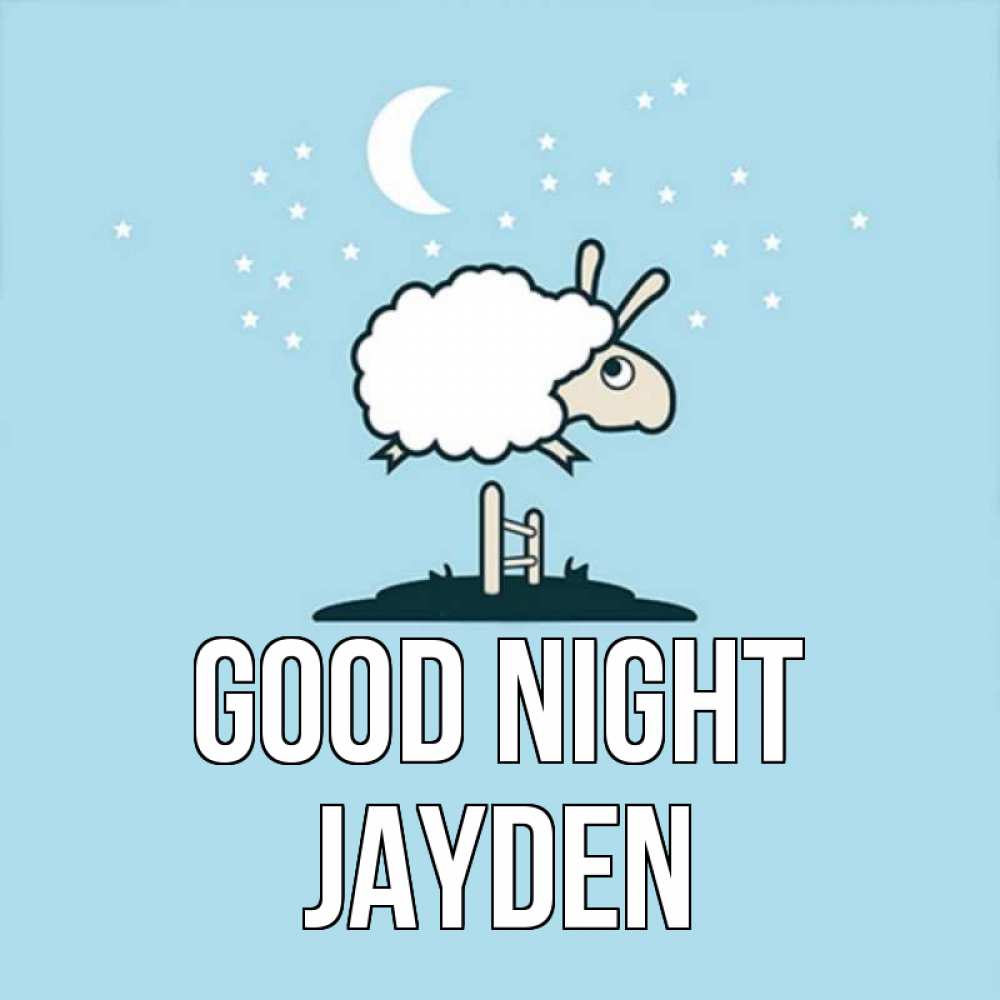 Greetings card с именем, Jayden Good night с животными сладких сноведений Greetings with text for free download 