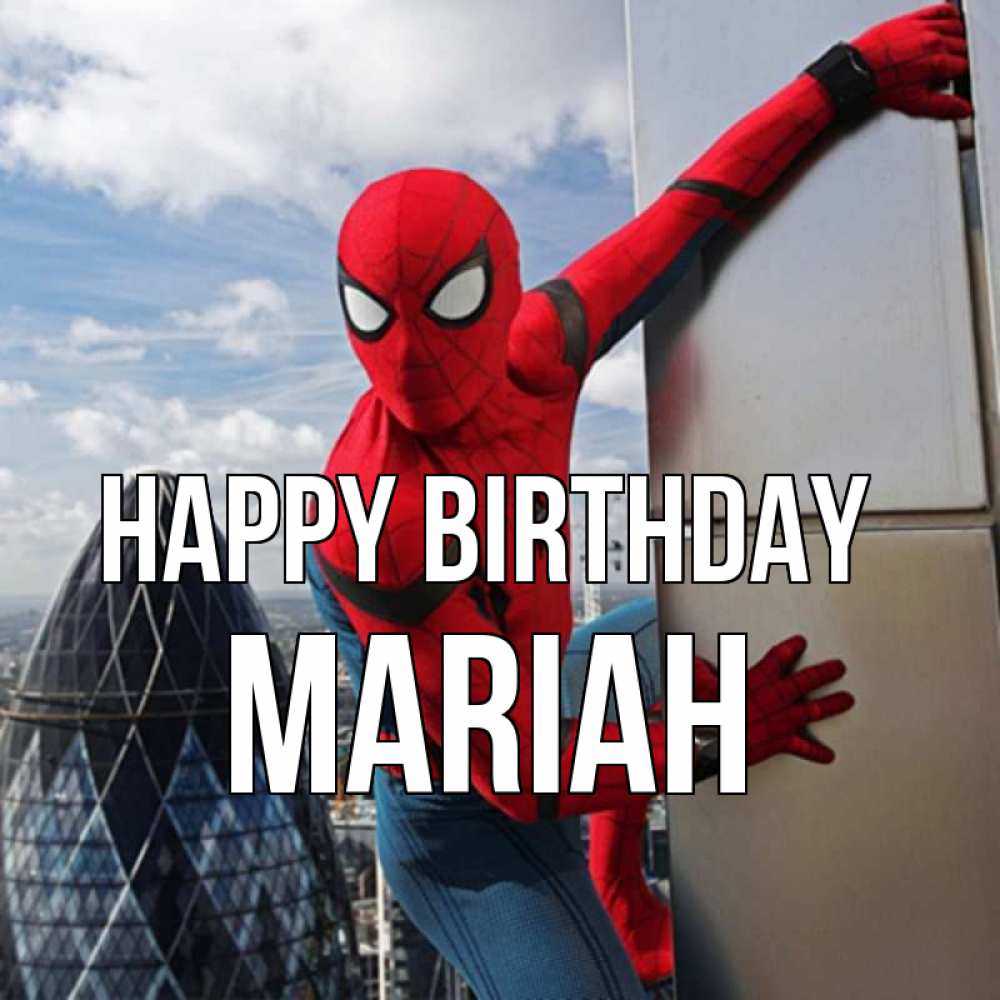 Greetings card с именем, Mariah Happy Birthday Марвел Greetings with text for free download 