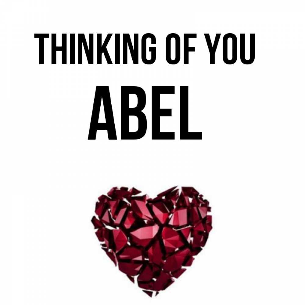 Greetings card с именем, Abel Thinking of you рубиновое 1 Greetings with text for free download 