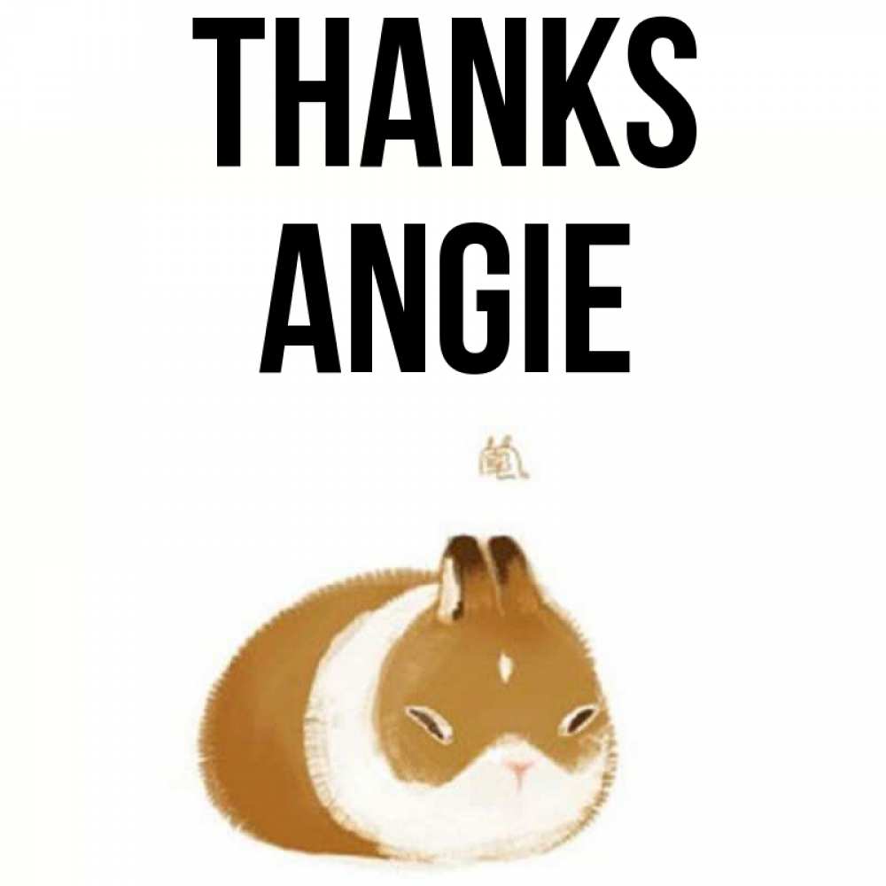 Greetings card с именем, Angie Thanks коричнево белый домашний питомец Greetings with text for free download 