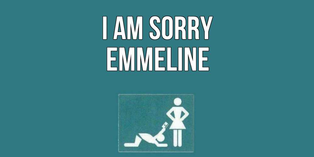 Greetings card с именем, Emmeline I am sorry прости Greetings with text for free download 