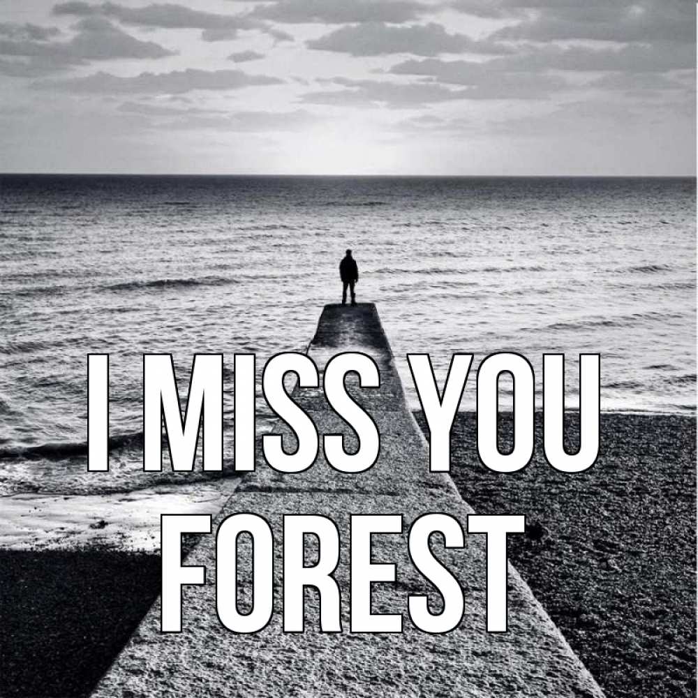 Greetings card с именем, Forest I miss you скучашки Greetings with text for free download 