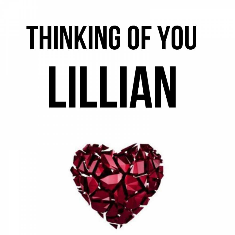 Greetings card с именем, Lillian Thinking of you рубиновое 1 Greetings with text for free download 