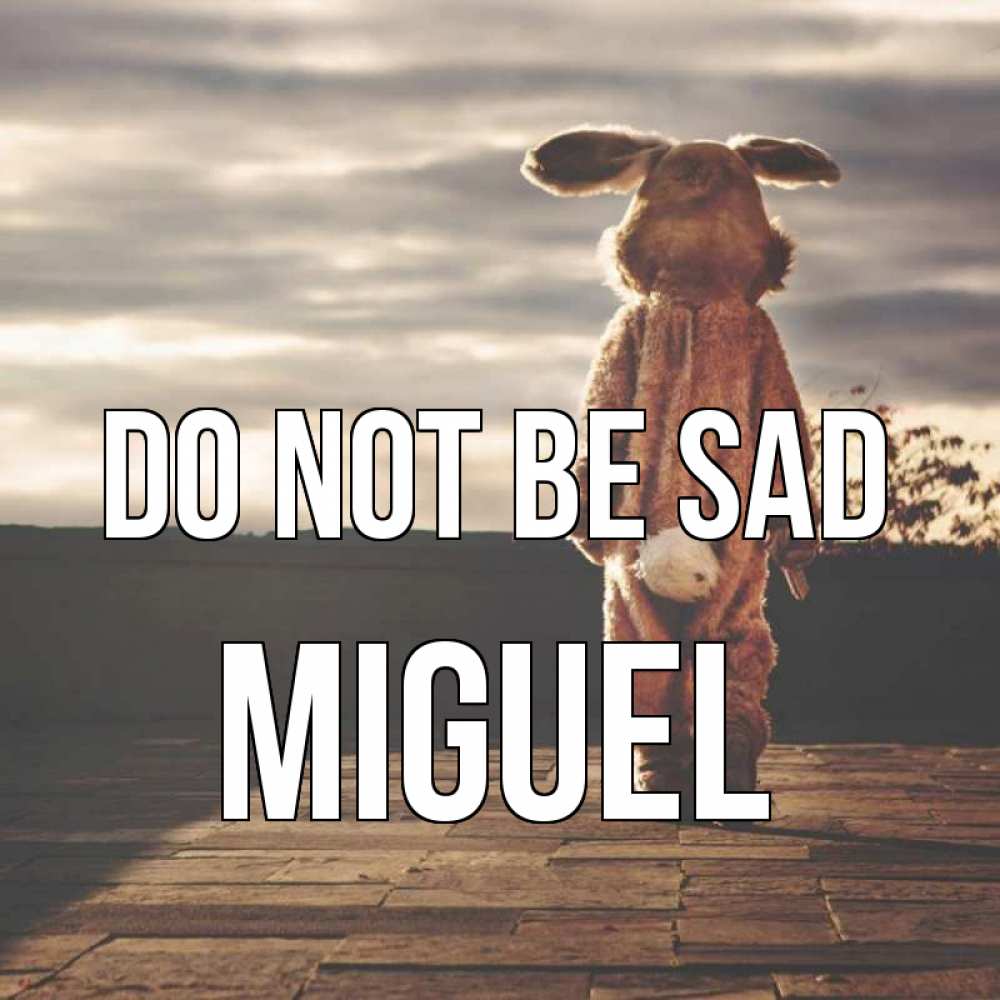 Greetings card с именем, Miguel Do not be sad со спины Greetings with text for free download 