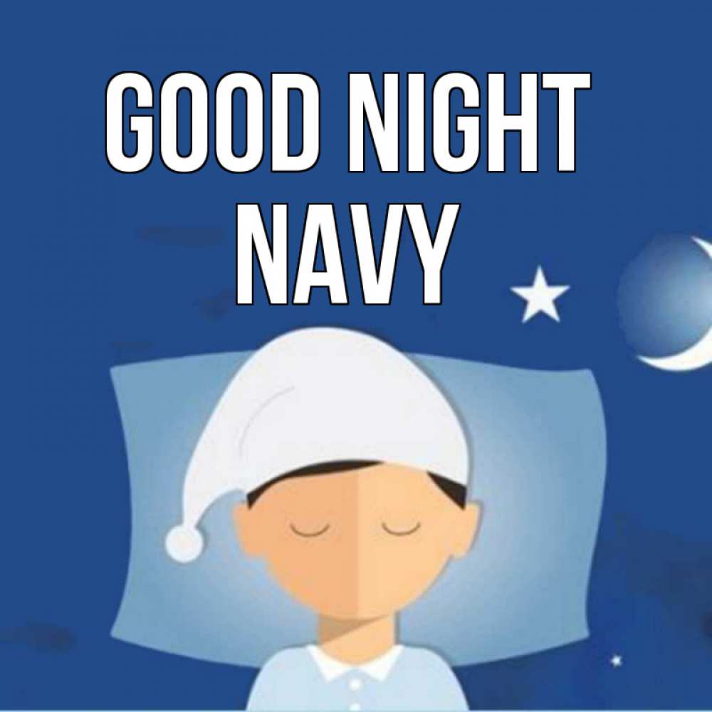 Greetings card с именем, Navy Good night подушка и шапочка Greetings with text for free download 