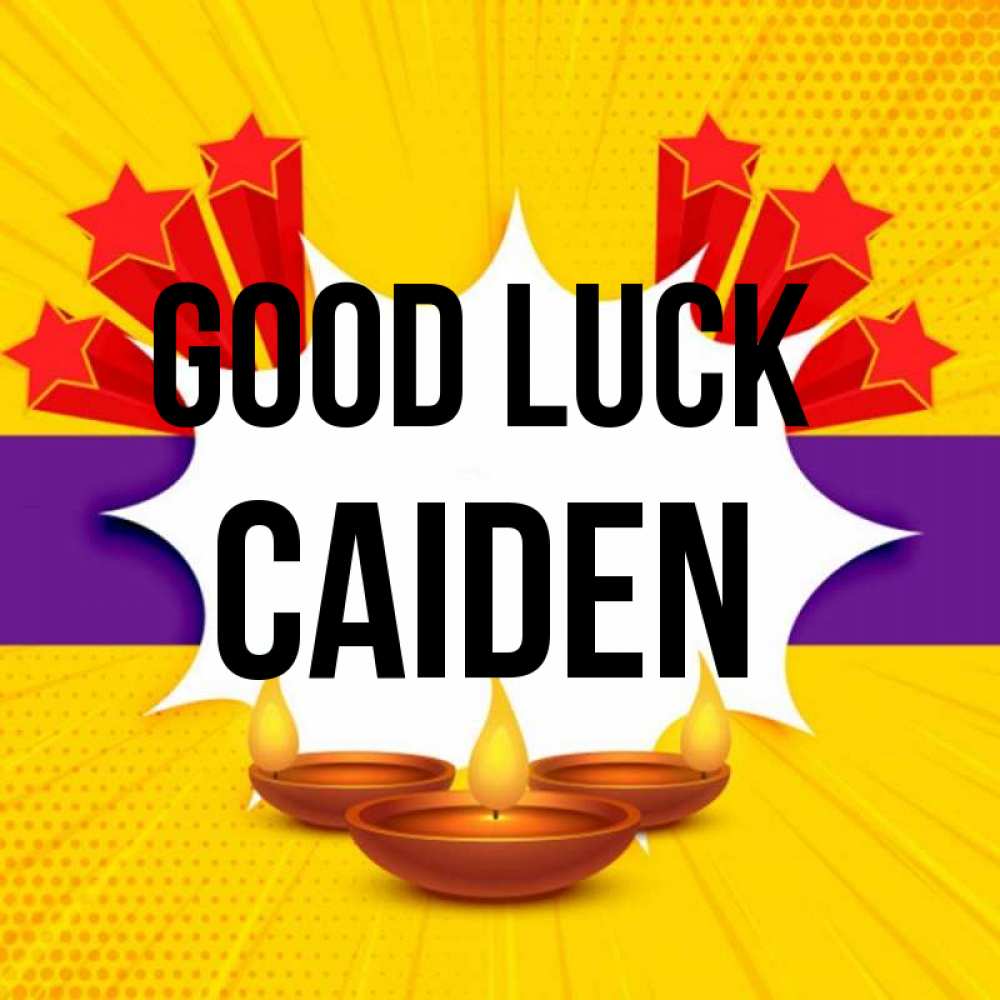 Greetings card с именем, Caiden Good luck векторное изображение Greetings with text for free download 