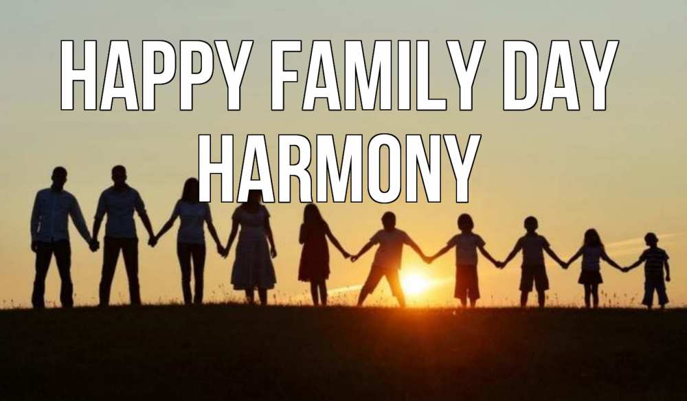 Greetings card с именем, Harmony happy family day дети, родители Greetings with text for free download 