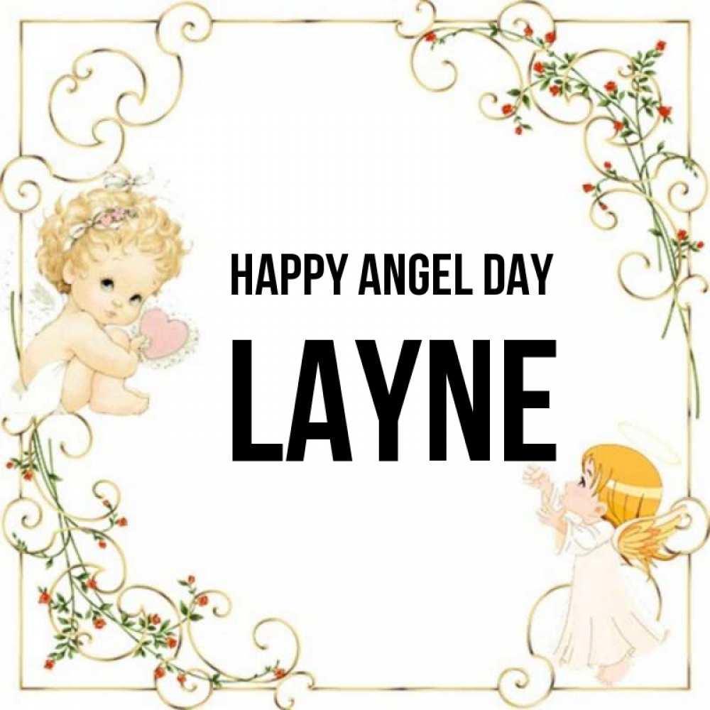 Greetings card с именем, Layne happy angel day ангелы желают прекрасных именин Greetings with text for free download 