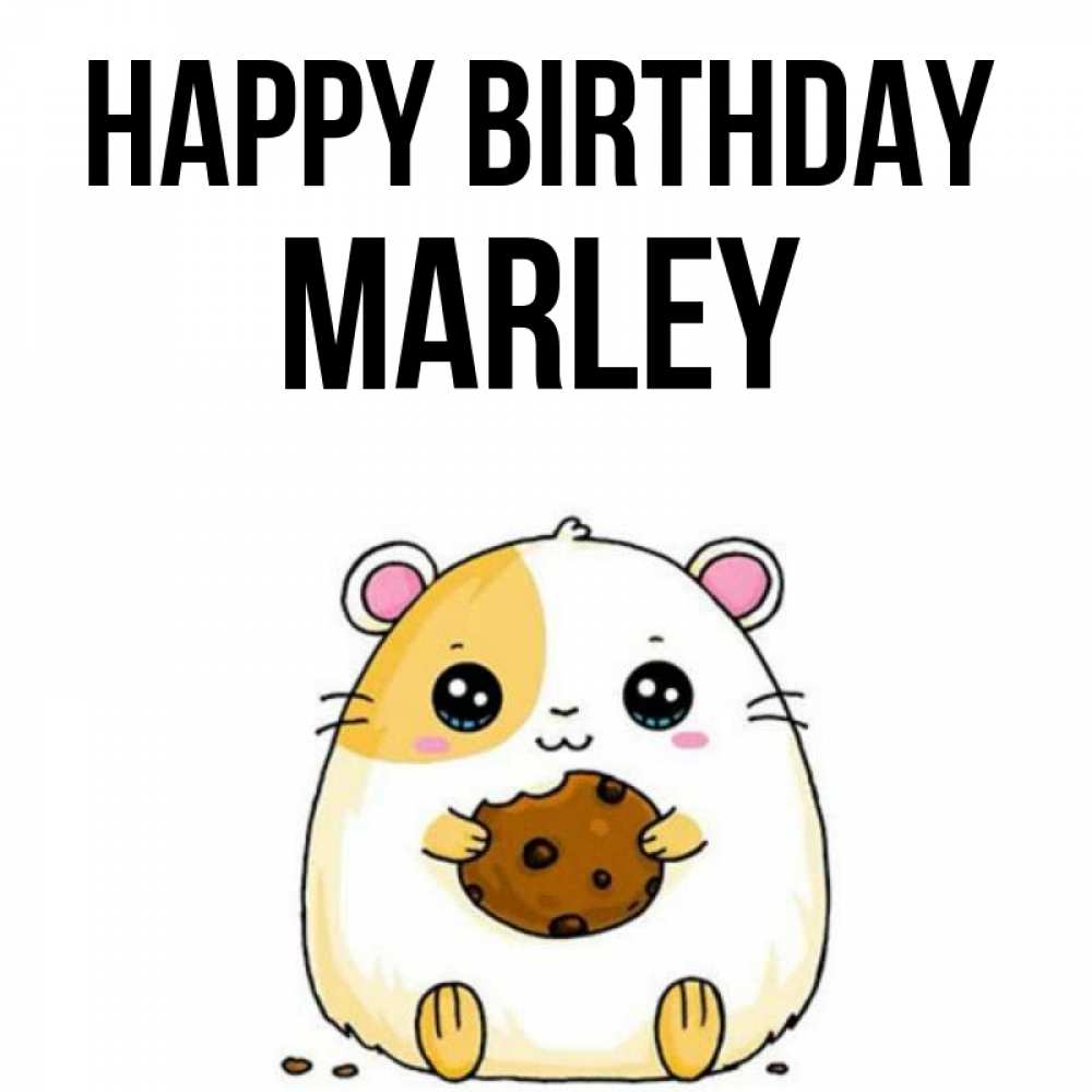 Greetings card с именем, Marley Happy Birthday с днюхой Greetings with text for free download 
