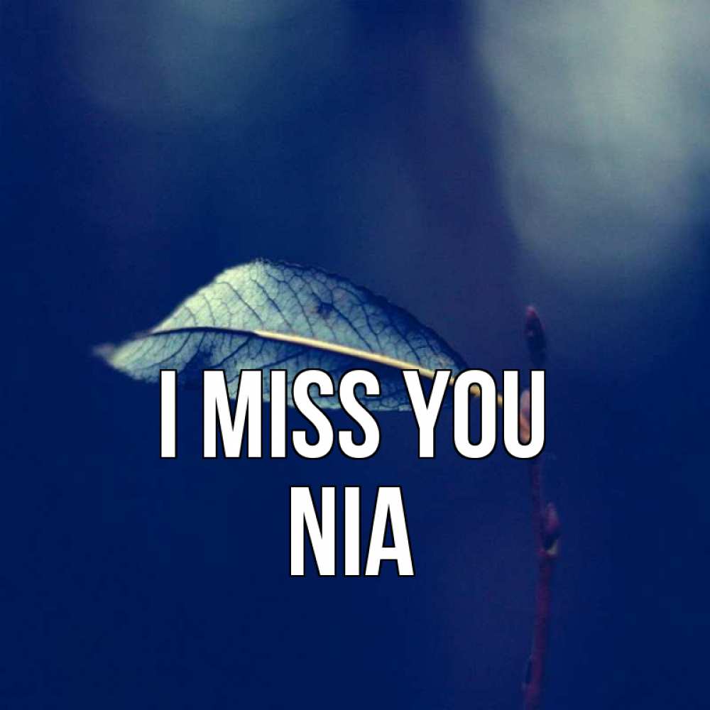 Greetings card с именем, Nia I miss you одна ветка 1 Greetings with text for free download 