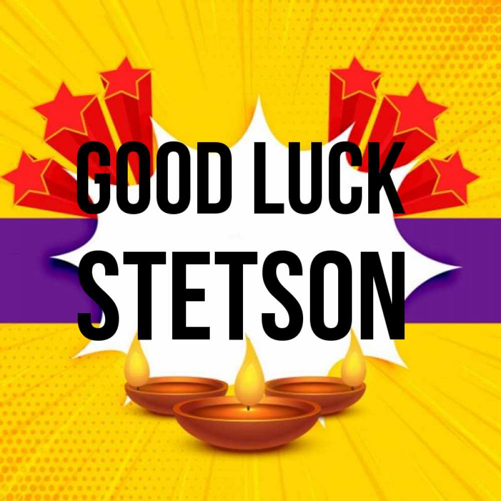 Greetings card с именем, Stetson Good luck векторное изображение Greetings with text for free download 