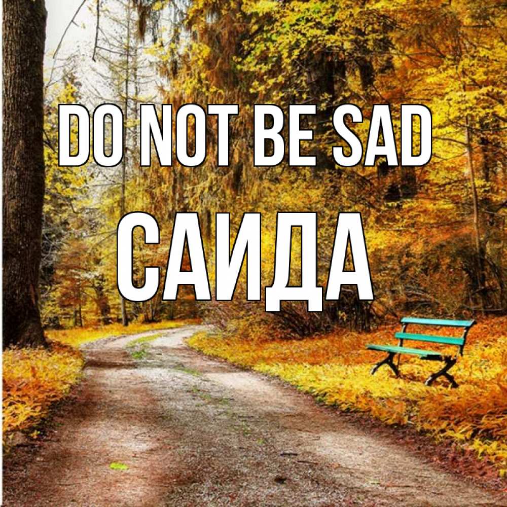 Greetings card с именем, Саида Do not be sad зеленая лавочка Greetings with text for free download 