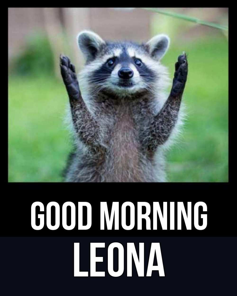Greetings card с именем, Leona Good morning хорошее настроение утречком Greetings with text for free download 