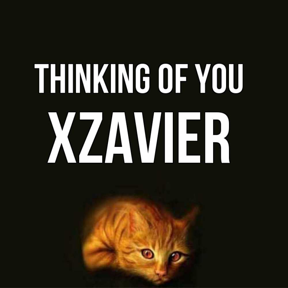 Greetings card с именем, Xzavier Thinking of you рыжий Greetings with text for free download 